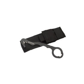 Benchmade 8 Hook Emergency Safety Cutter Knife has a black Cerakote finish.
